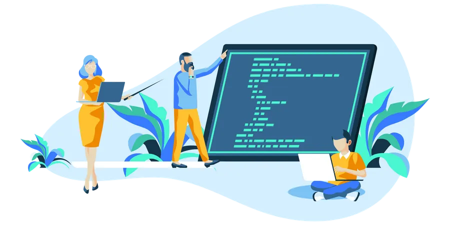 Online programming course  Illustration