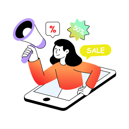 Online Promotion of sale offers  Illustration