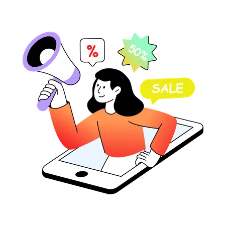 Online Promotion of sale offers  Illustration