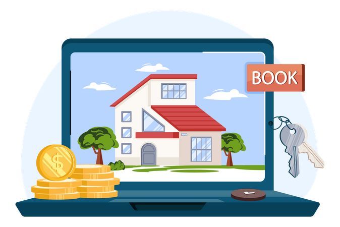 Online Property Booking Illustration