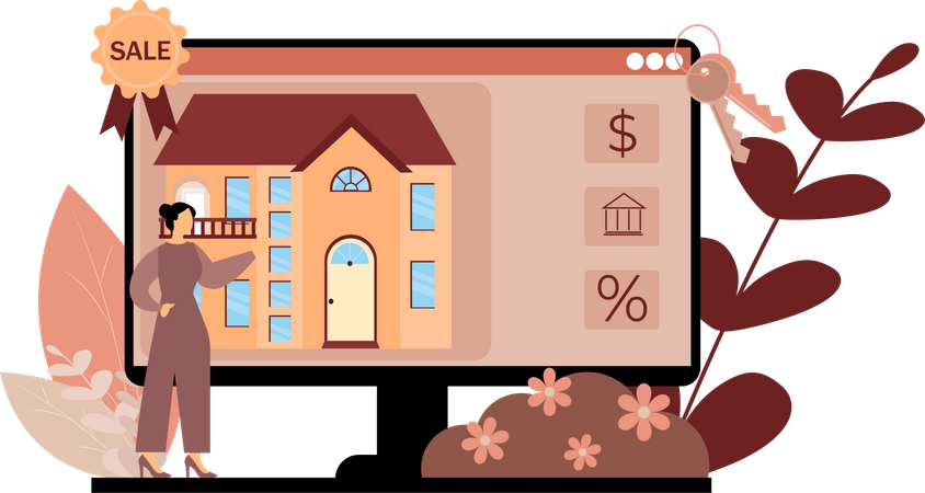 Online property selling  Illustration