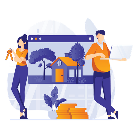 Online property service  Illustration