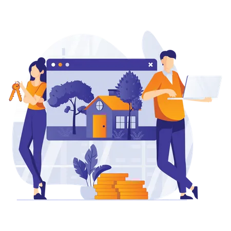 Online property service  Illustration