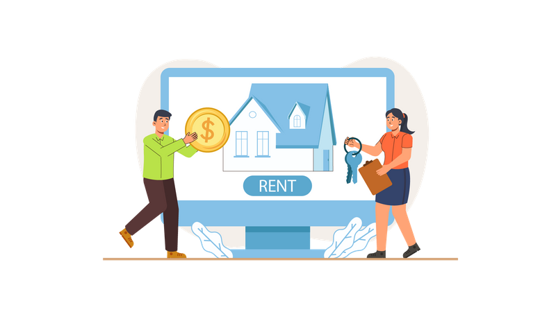 Online Property Service  Illustration