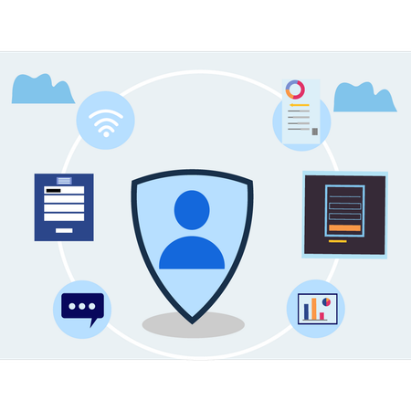 Online protection of user account  Illustration