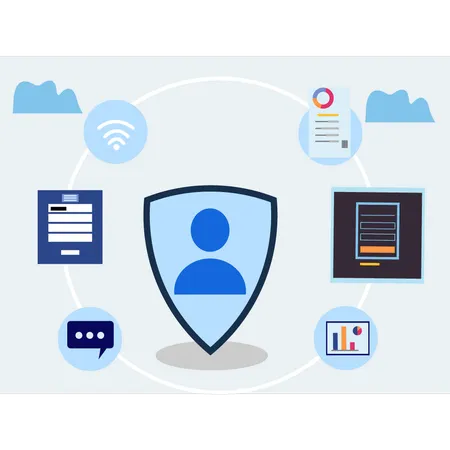 Online protection of user account  Illustration