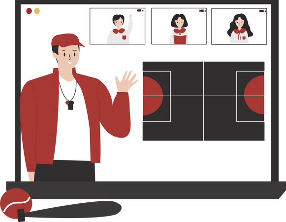 Online-PT-Klasse  Illustration
