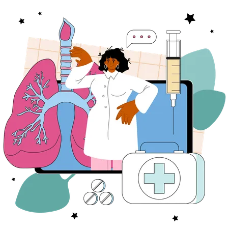 Online Pulmonary system examination  Illustration