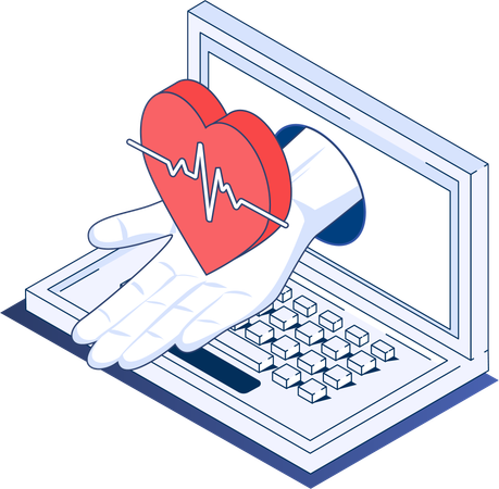 Batimento cardíaco on-line  Ilustração