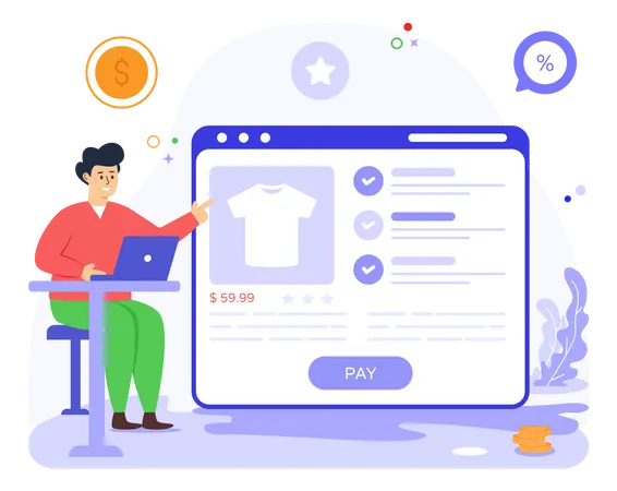 Online Purchase  Illustration