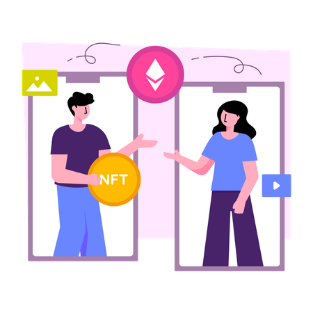 Online purchasing NFT  Illustration