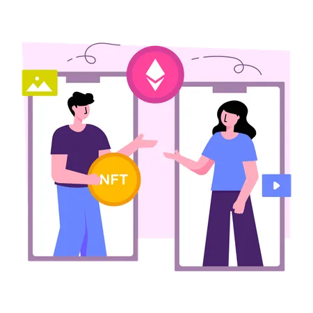 Online purchasing NFT  Illustration