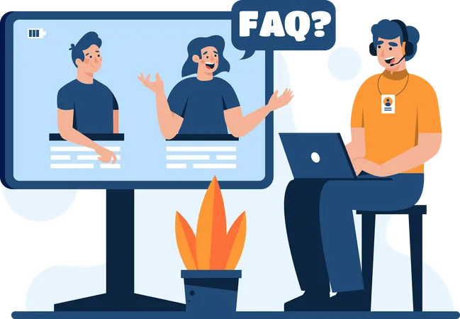 Online Question and Answers  Illustration