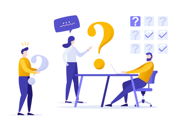 Online question answer Illustration