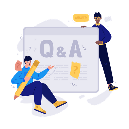 Online Question Answer  Illustration