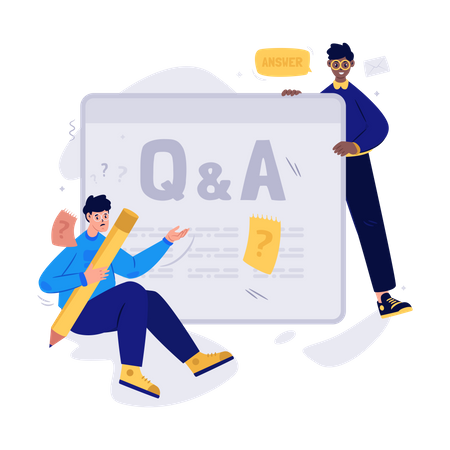 Online Question Answer  일러스트레이션