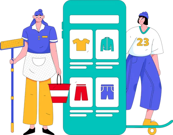 Online-Rabatt-Shopping  Illustration