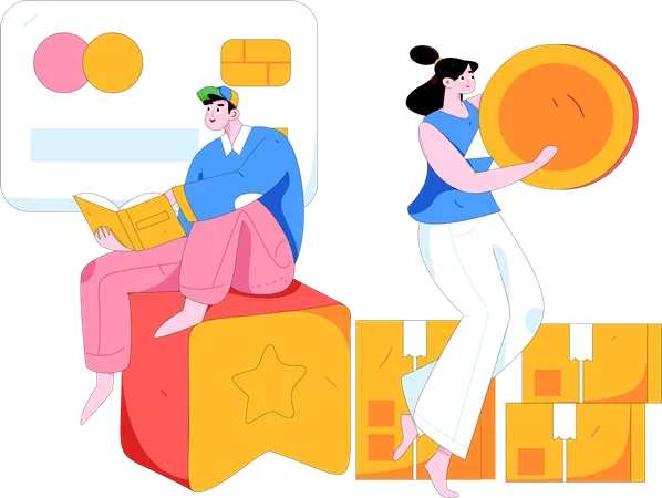 Online-Rabatt-Shopping  Illustration