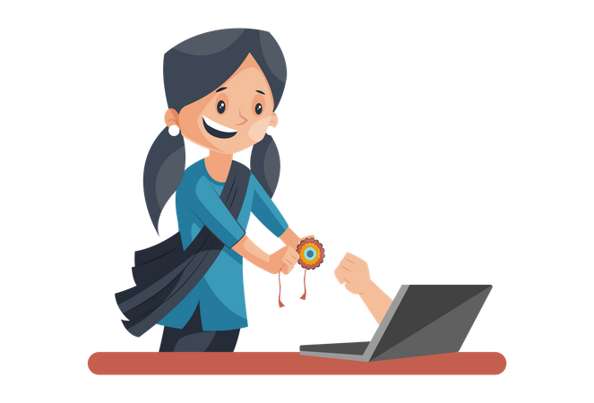 Online rakshabandhan  イラスト