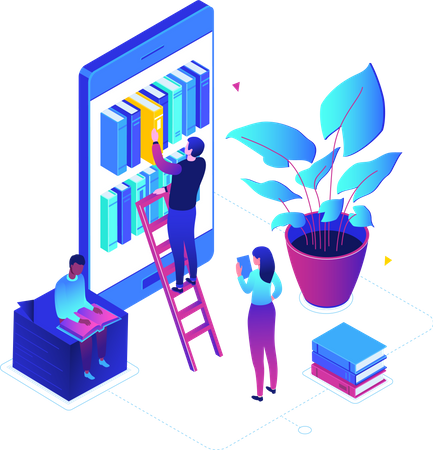 Online reading  Illustration