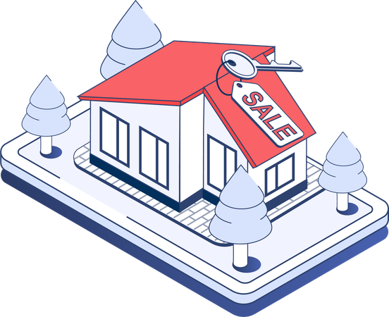 Online  Real estate sale  Illustration