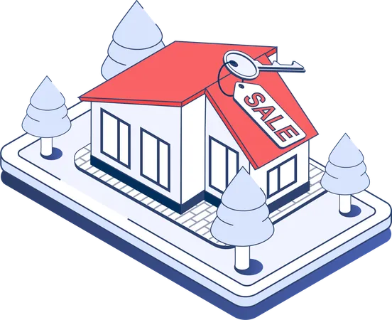 Online  Real estate sale  Illustration