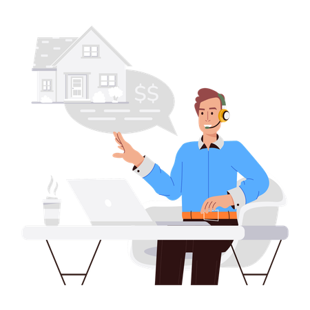 Online Real Estate support  Illustration