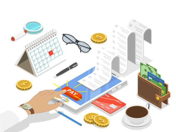 Online-Rechnungszahlung  Illustration
