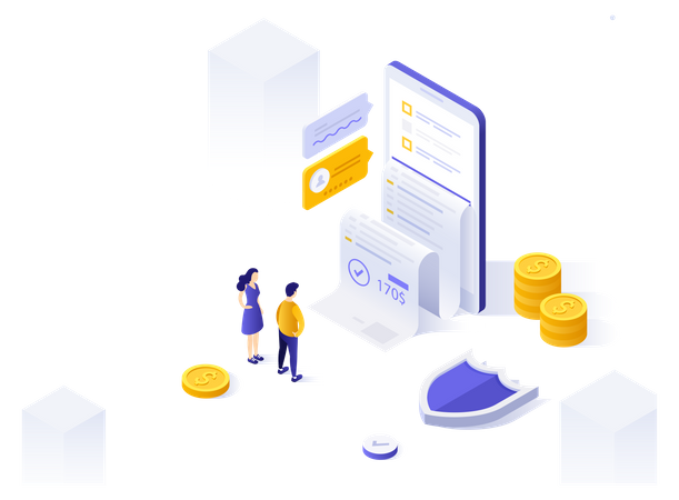 Online-Rechnungszahlung  Illustration