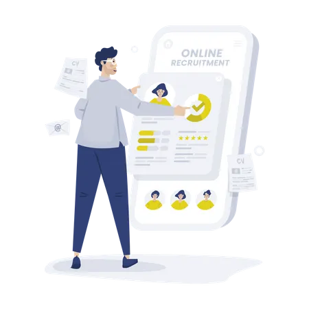 Online recruitment  Illustration