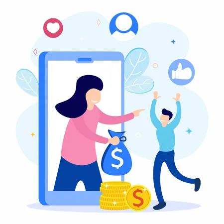 Online Referral Program  Illustration