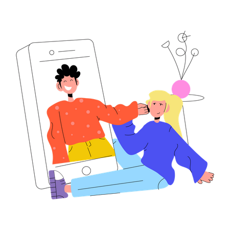 Online Relationship  Illustration