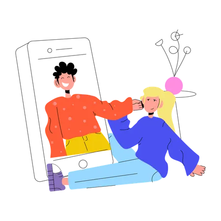 Online Relationship  Illustration