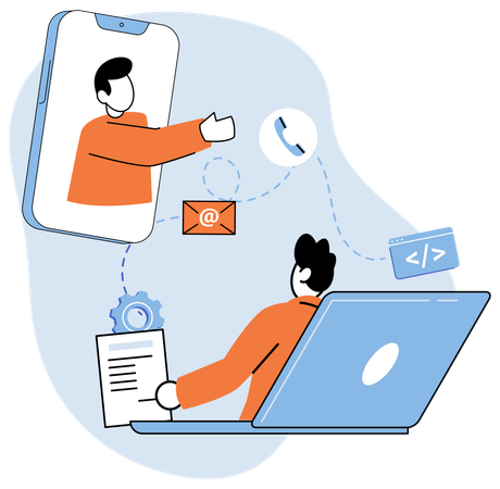 Online remote meeting provided convenient way to collaborate across distances  Illustration