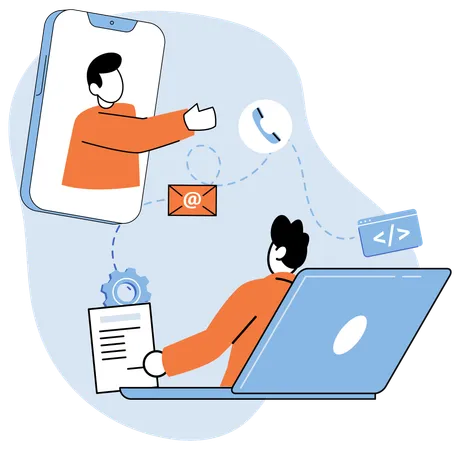 Online remote meeting provided convenient way to collaborate across distances  Illustration