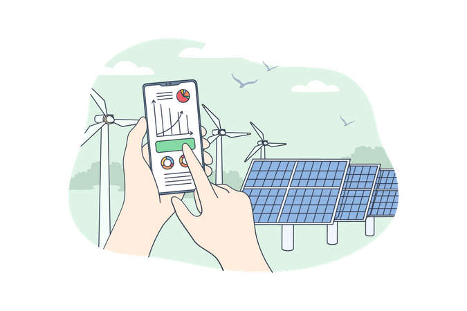 Online renewable energy analysis  Illustration