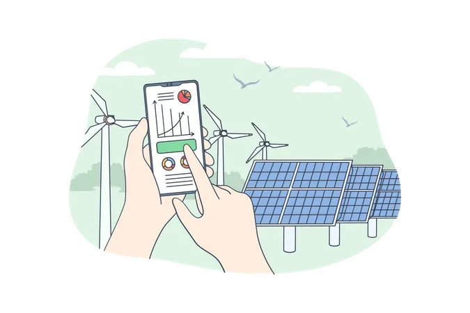 Online renewable energy analysis  Illustration