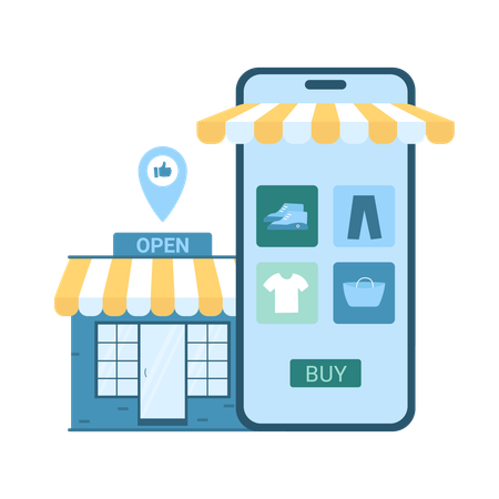 Online retail commerce  Illustration