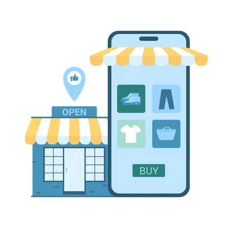 Online retail commerce  Illustration