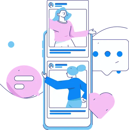 Online Romantic Chat  Illustration