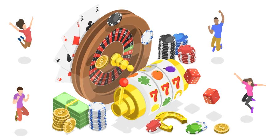 Online roulette slot machine Illustration