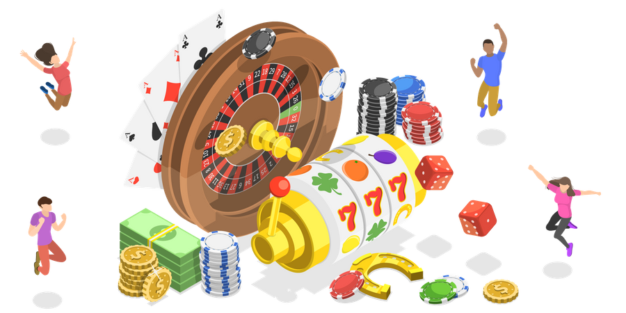Online-Roulette-Spielautomat  Illustration