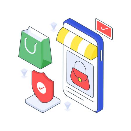 Online Safe Shopping  Illustration