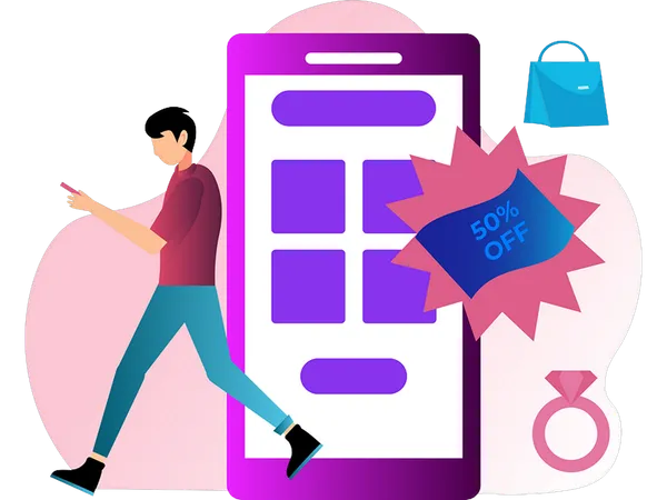 Online Sale Advertisement  Illustration