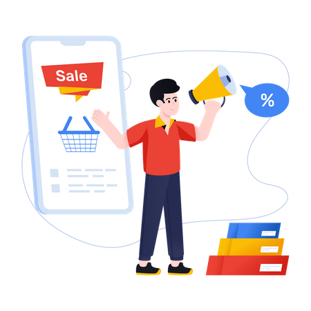 Online Sale Advertising  Illustration