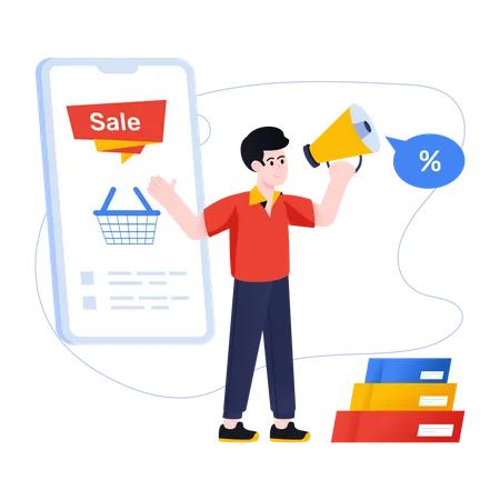 Online Sale Advertising  Illustration