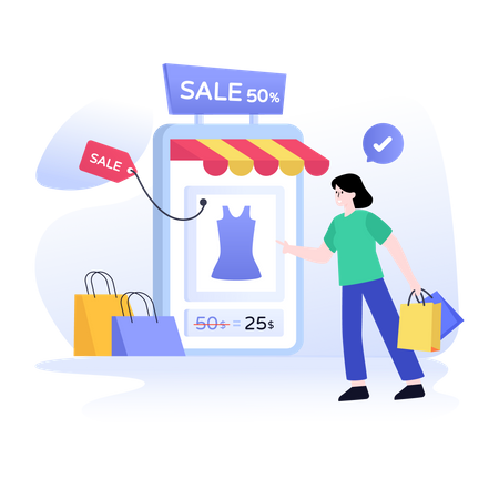 Online Sale  Illustration