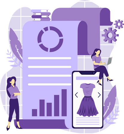 Online Sale Marketing Report  Illustration