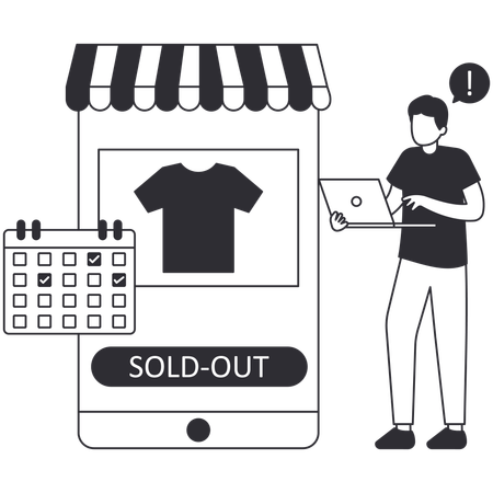 Online Sale Sold Out  Illustration