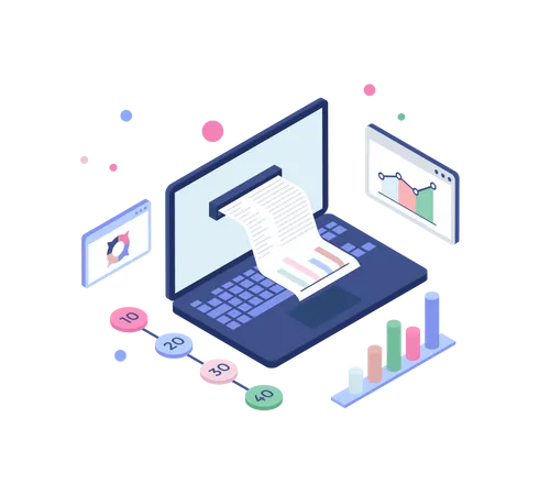 Online sales report  Illustration